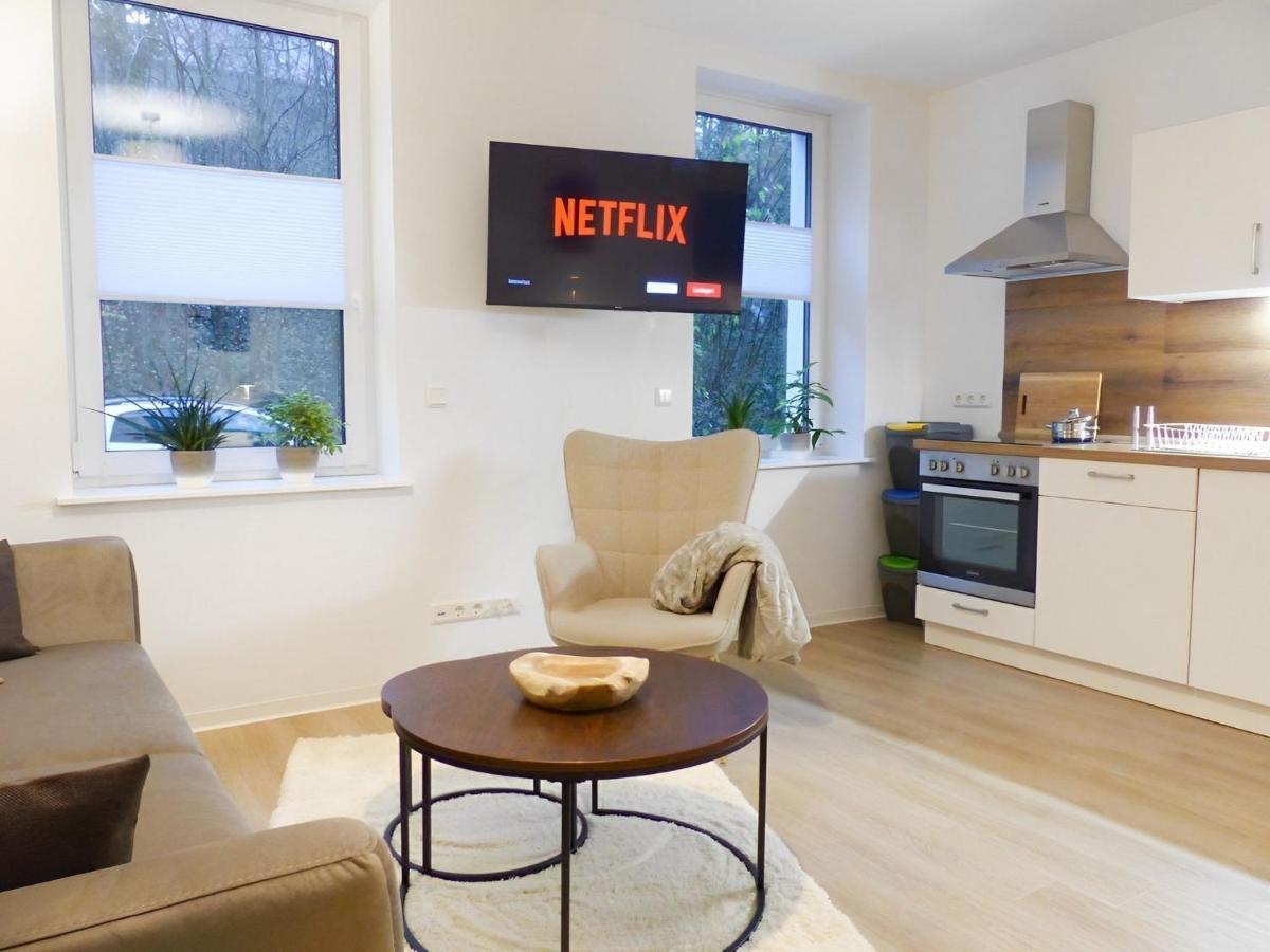 Modernes Apartment Mit Queensize-Bett, Netflix, Kueche, Erdgeschoss, Naehe Ameos Klinik Aschersleben Exterior photo